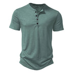 Men's henley t-shirt - lightweight cotton blend top for everyday wear