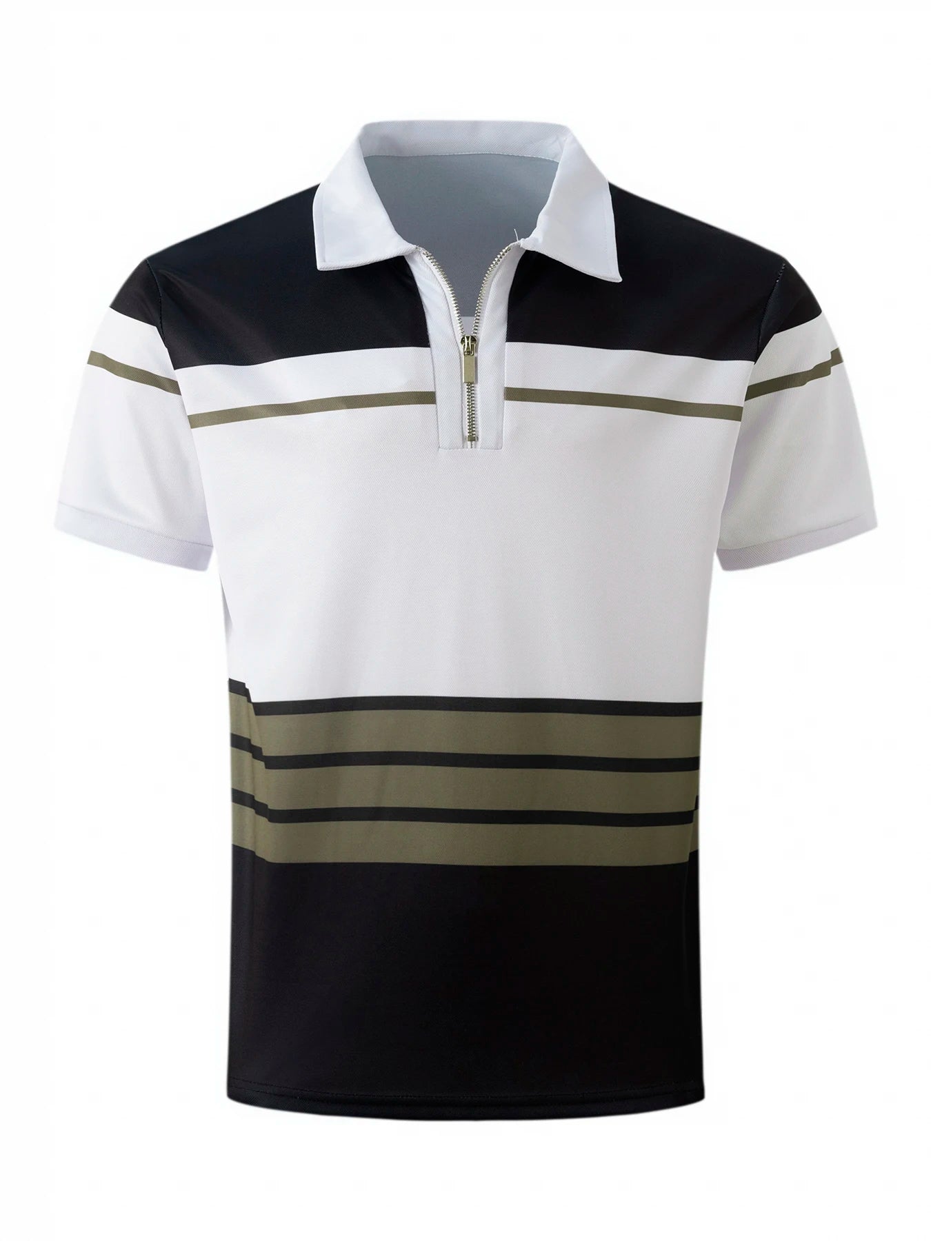 Men's polo shirt modern striped design - relaxed office and casual attire
