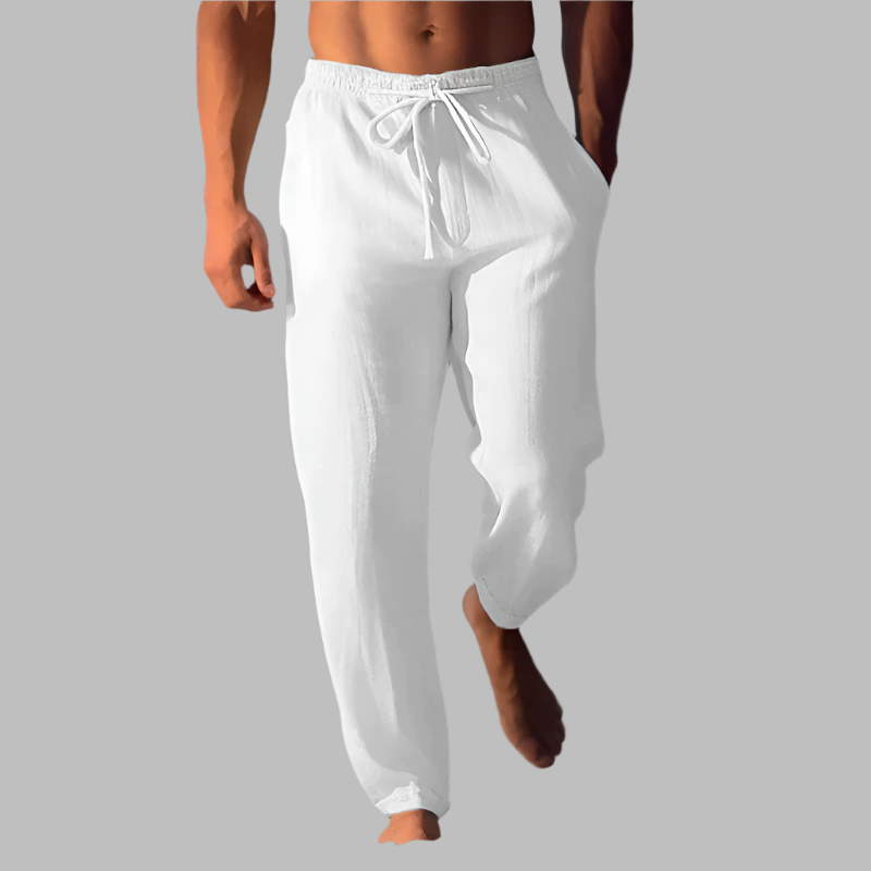 Men's relaxed linen trousers - lightweight breathable trousers for casual and formal occasions
