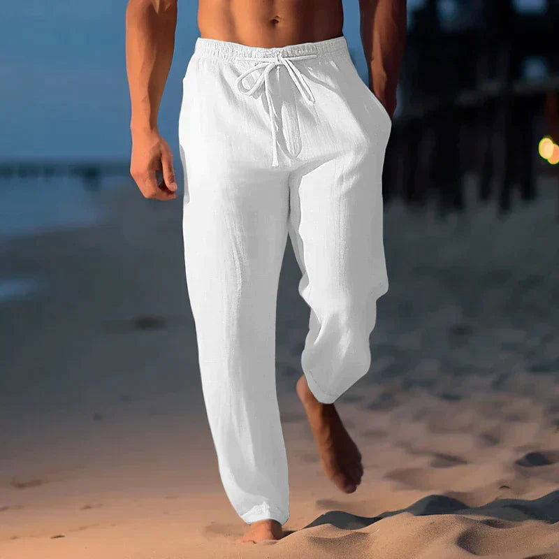 Men's relaxed linen trousers - lightweight breathable trousers for casual and formal occasions