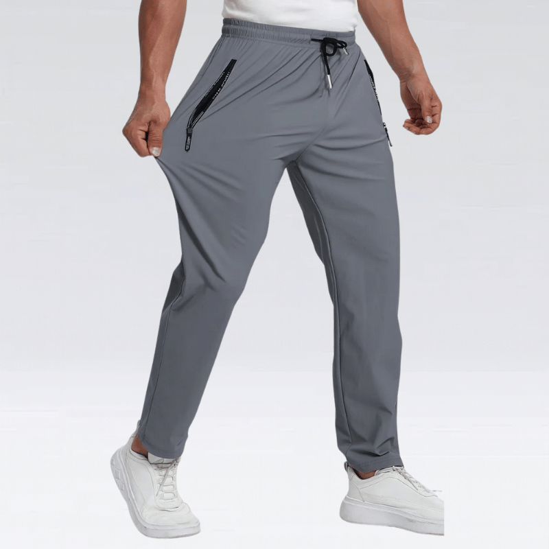 Men’s Trousers with Zipped Pockets - Stretchy Sporty Joggers