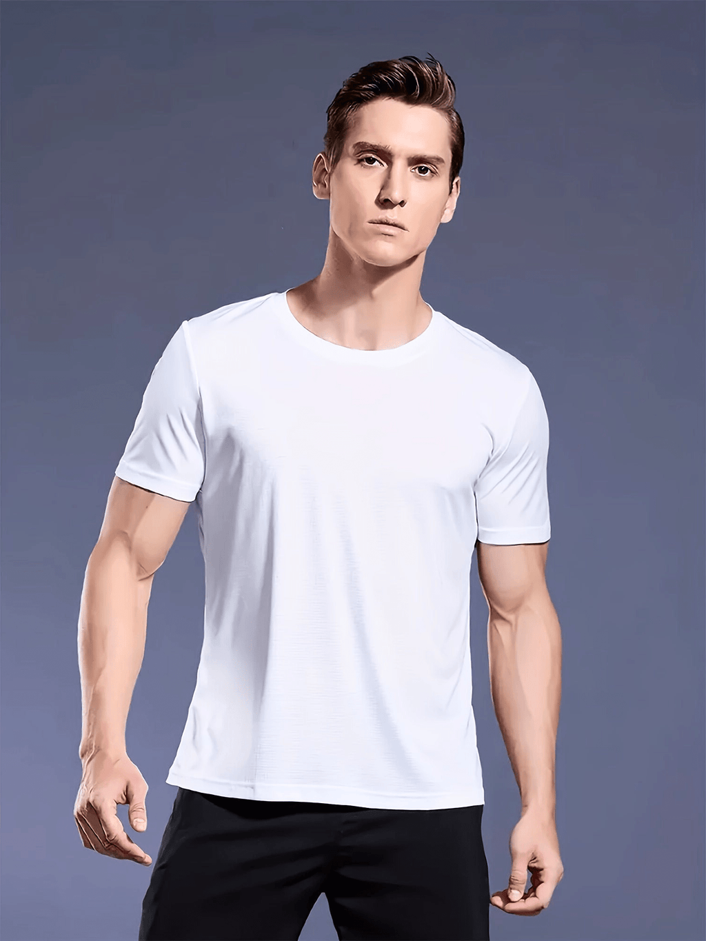 Men's t-shirt quick-dry casual wear - resilient short sleeve black top for active life