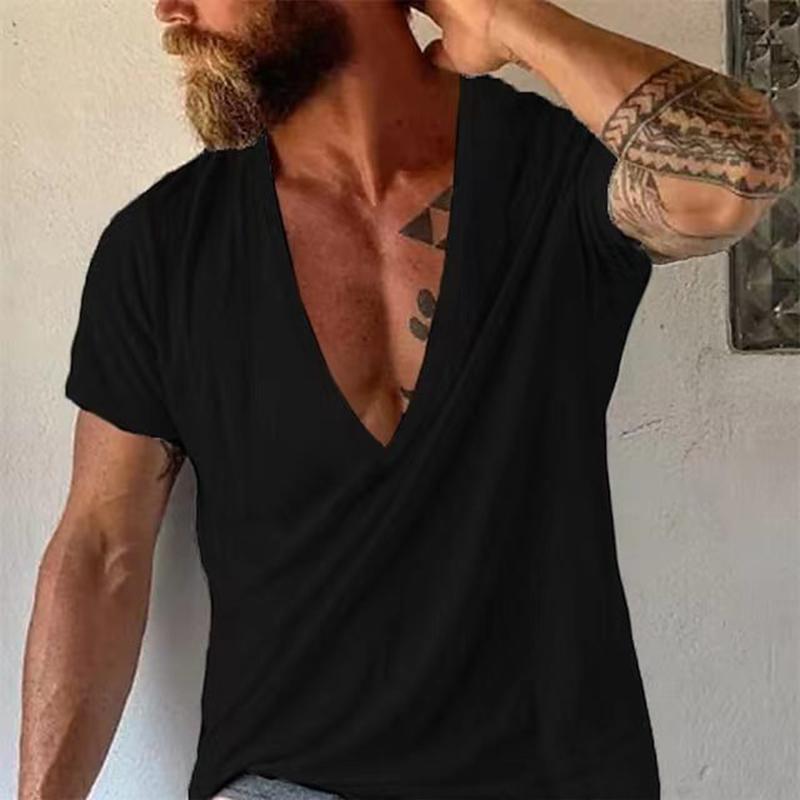 Men's v-neck t-shirt - breathable cotton casual wear for everyday comfort