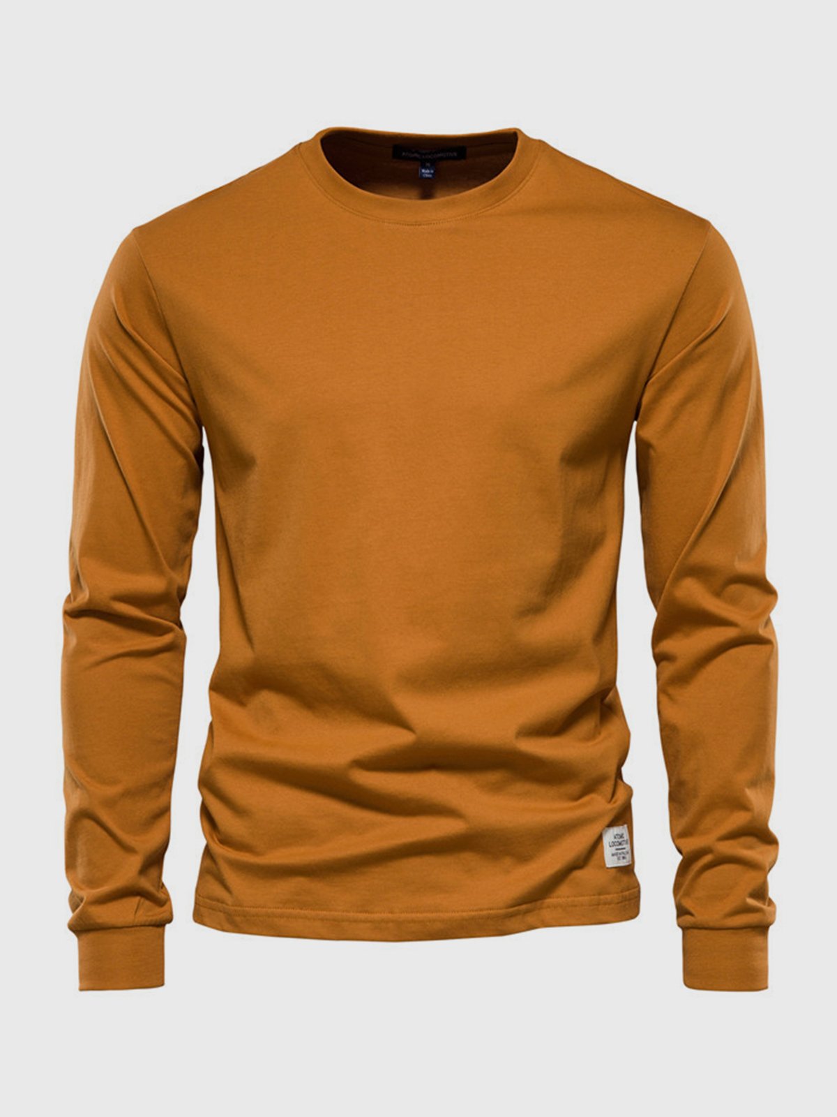 Long-sleeve cotton t-shirt - versatile men's casual wear