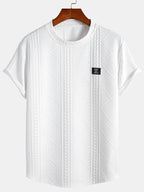 Men's jacquard t-shirt - contemporary casual attire with distinctive textured finish