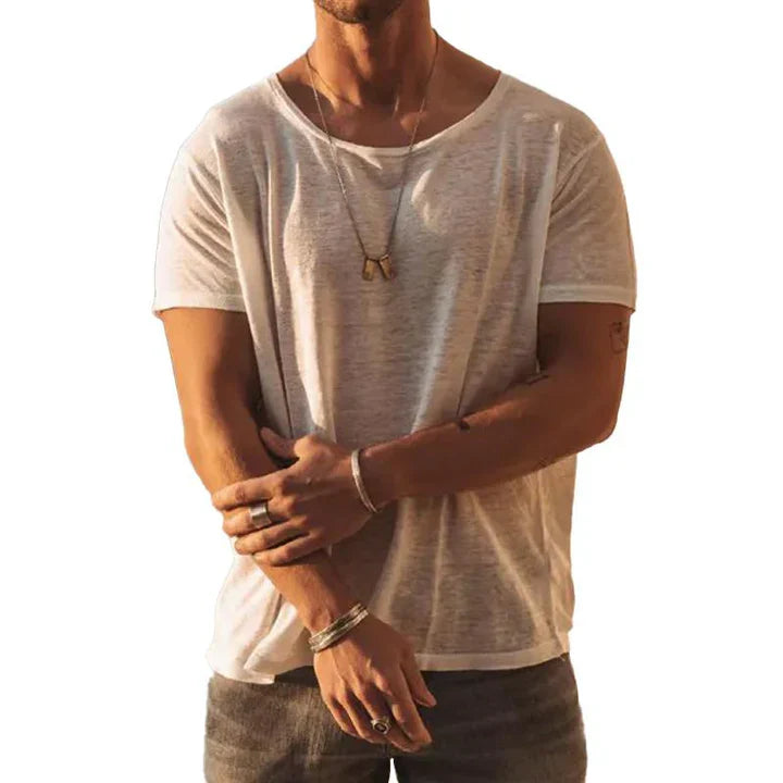 Men's casual t-shirt - lightweight crew neck top for everyday relaxation, versatile look