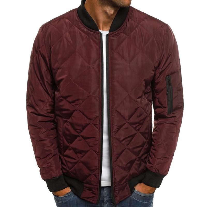 Men's quilted high collar thermal jacket - sleek insulated outerwear for casual wear