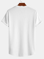 Men's muscle-fit ribbed t-shirt - lightweight casual wear for everyday style