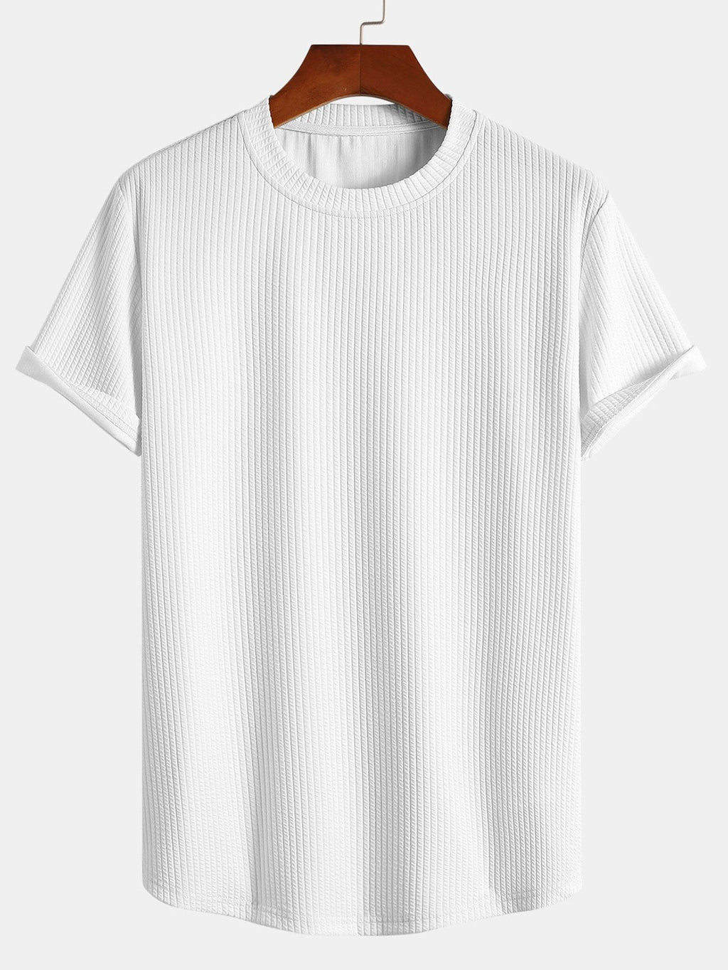 Men's muscle-fit ribbed t-shirt - lightweight casual wear for everyday style
