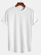 Men's muscle-fit ribbed t-shirt - lightweight casual wear for everyday style
