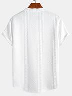 Men's jacquard t-shirt - contemporary casual attire with distinctive textured finish