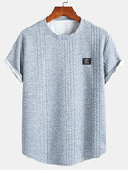 Men's jacquard t-shirt - contemporary casual attire with distinctive textured finish