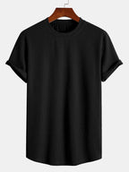 Men's muscle-fit ribbed t-shirt - lightweight casual wear for everyday style