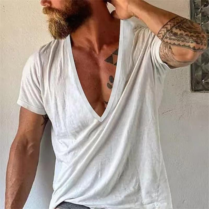Men's v-neck t-shirt - breathable cotton casual wear for everyday comfort