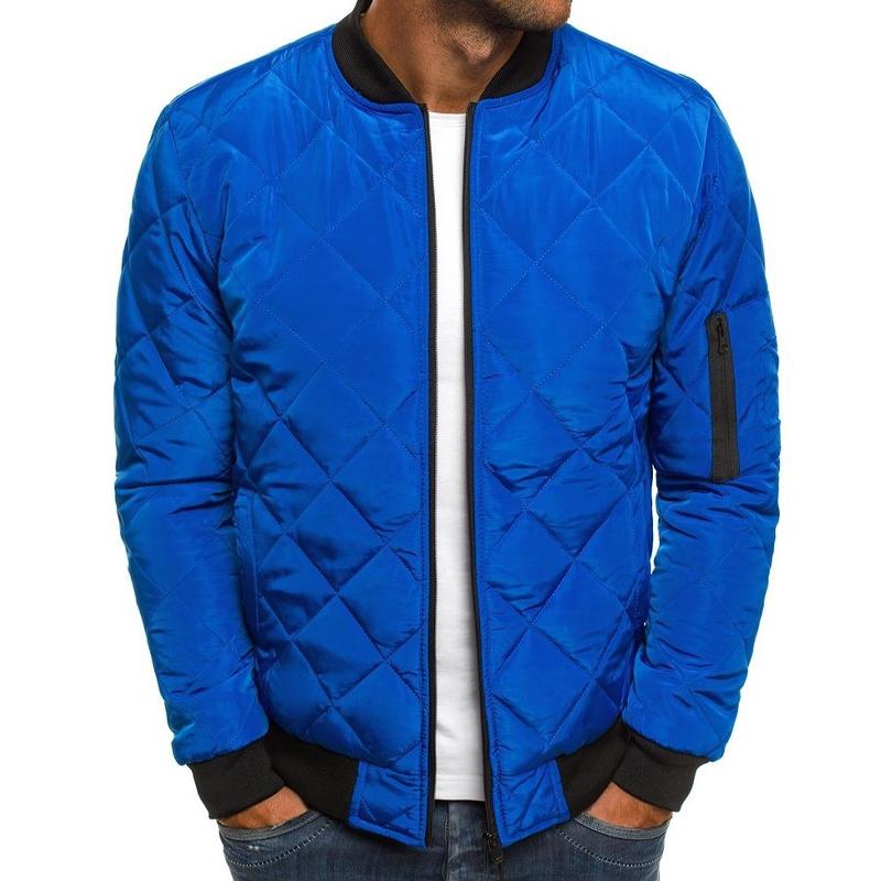 Men's quilted high collar thermal jacket - sleek insulated outerwear for casual wear
