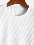Men's muscle-fit ribbed t-shirt - lightweight casual wear for everyday style