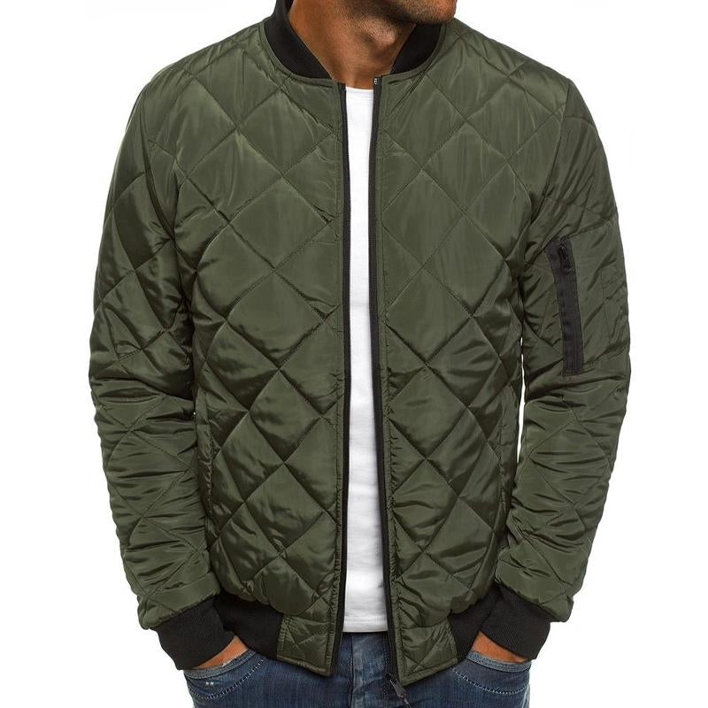 Men's quilted high collar thermal jacket - sleek insulated outerwear for casual wear