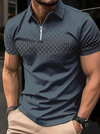 Zippered polo shirt - men's breathable casual attire