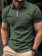 Zippered polo shirt - men's breathable casual attire