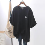 Men's t-shirt with smiley graphic - relaxed fit casual wear in black