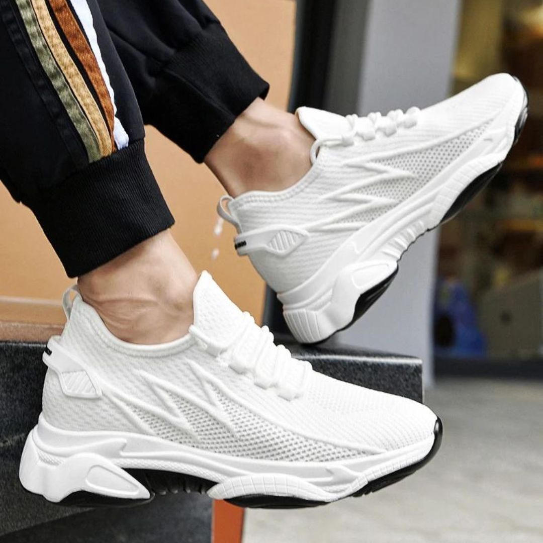 Men's running shoes breathable mesh trainers - lightweight footwear for everyday use