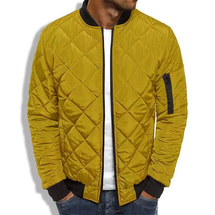 Men's quilted high collar thermal jacket - sleek insulated outerwear for casual wear
