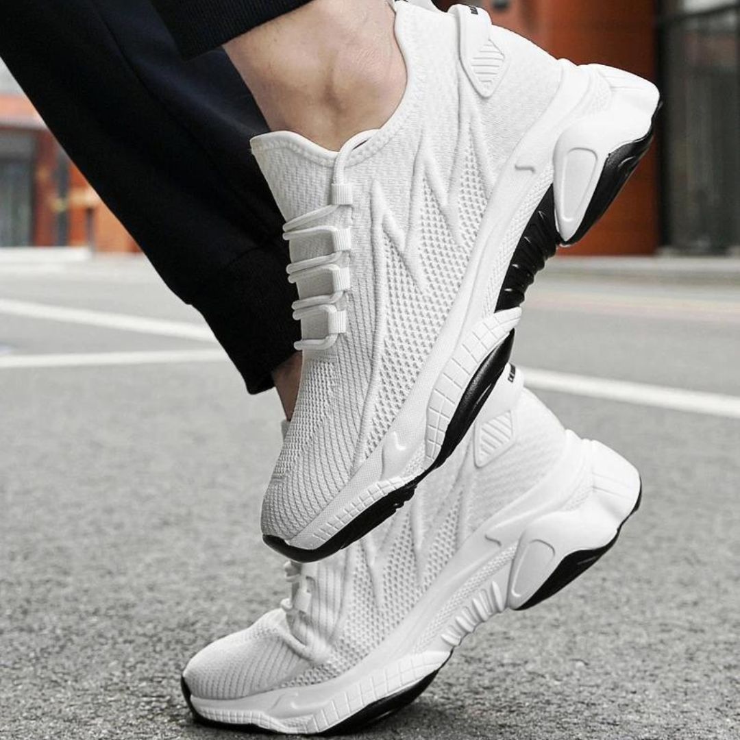 Men's running shoes breathable mesh trainers - lightweight footwear for everyday use