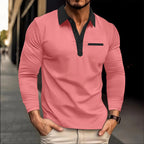 Men's long sleeve polo shirt lightweight top for casual wear - everyday essential for stylish comfort