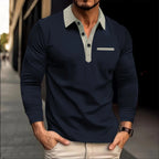 Men's long sleeve polo shirt lightweight top for casual wear - everyday essential for stylish comfort