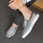 Men's moccasins - elegant casual loafers with tassels for daily wear - lightweight design for smart-casual attire