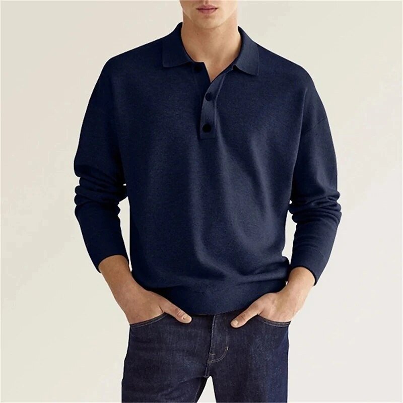 Long-sleeve polo shirt - refined men’s casual attire