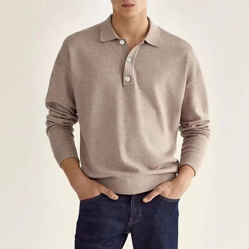 Long-sleeve polo shirt - refined men’s casual attire