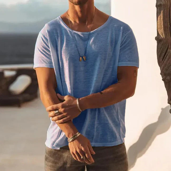 Men's casual t-shirt - lightweight crew neck top for everyday relaxation, versatile look