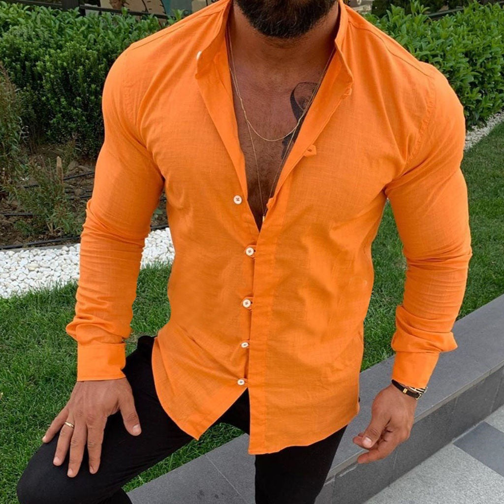 Linen long-sleeve shirt - stylish men’s casual shirt
