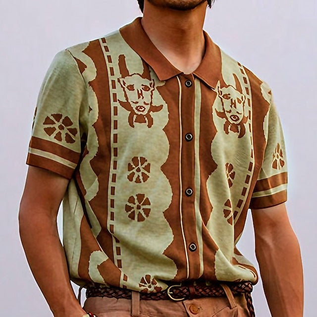 Knitted summer polo shirt - contemporary men's casual wear with a unique twist