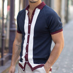Knitted summer polo shirt - contemporary men's casual wear with a unique twist