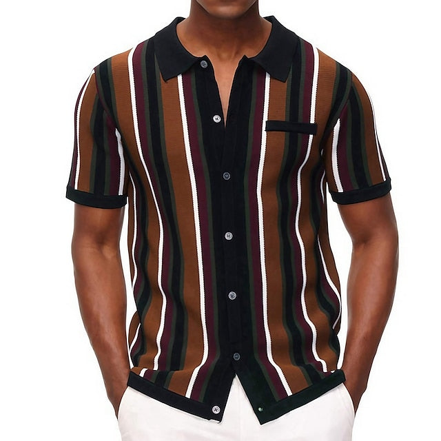 Knitted summer polo shirt - contemporary men's casual wear with a unique twist