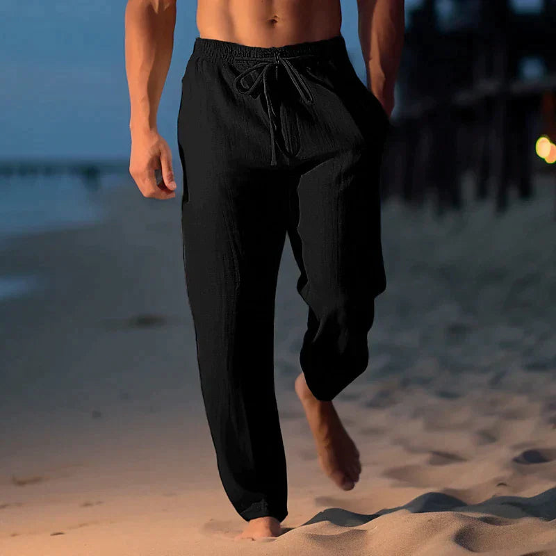 Men's relaxed linen trousers - lightweight breathable trousers for casual and formal occasions