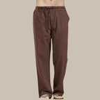 Men's linen trousers - relaxed fit casual summer bottoms for warm weather - breathable fabric, versatile style