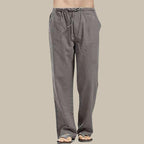 Men's linen trousers - relaxed fit casual summer bottoms for warm weather - breathable fabric, versatile style