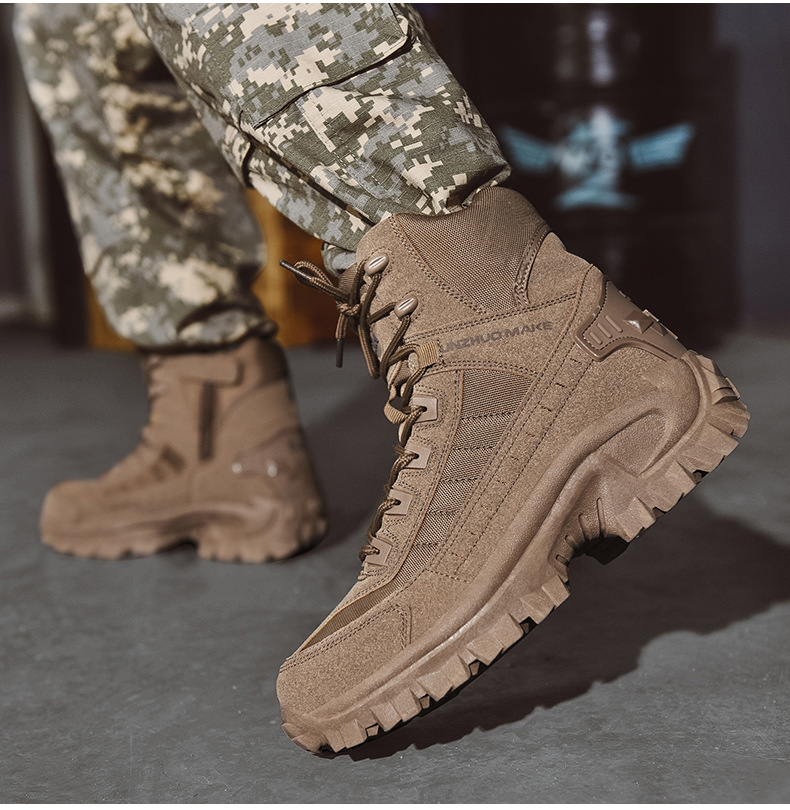 Men's tactical boots - rugged military-style outdoor footwear for hiking and adventures
