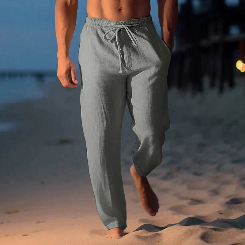 Men's relaxed linen trousers - lightweight breathable trousers for casual and formal occasions