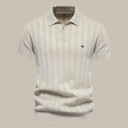Merino wool polo shirt - elegant men’s short sleeve top