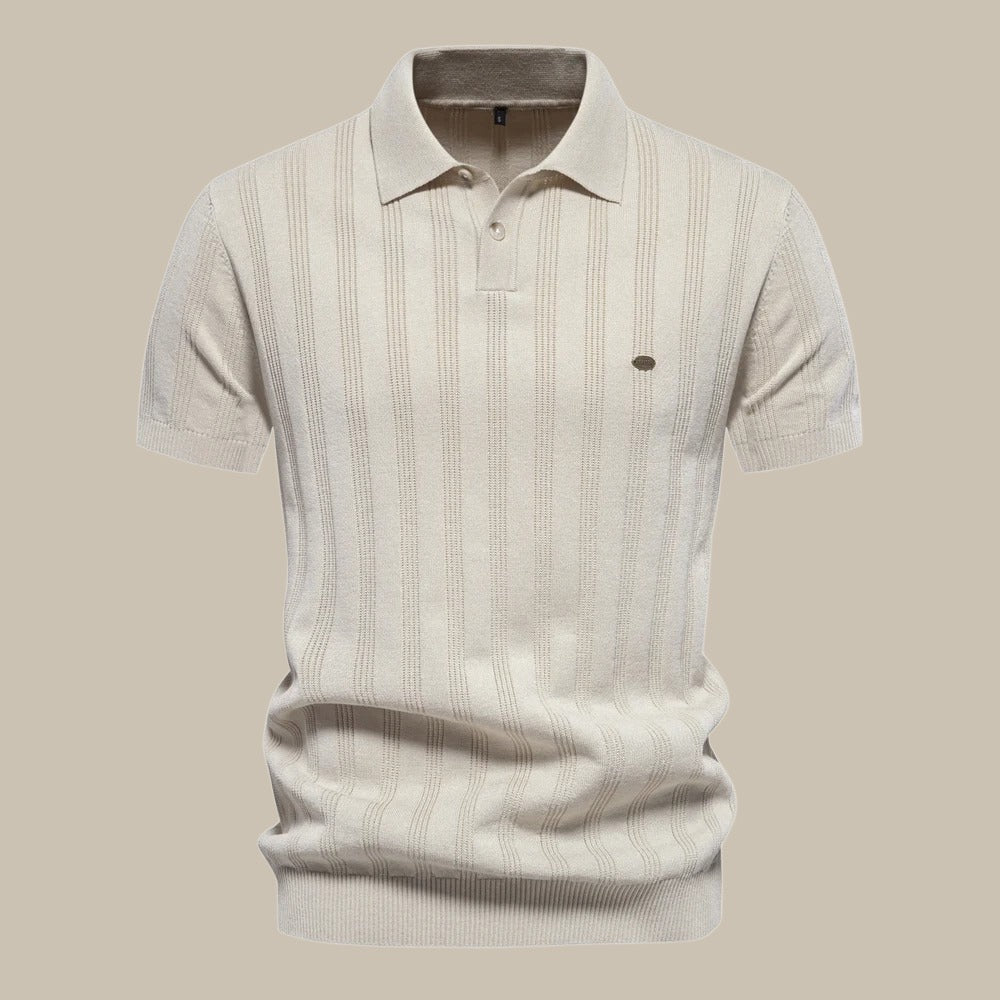 Merino wool polo shirt - elegant men’s short sleeve top