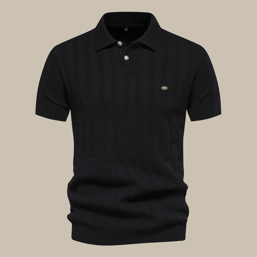 Merino wool polo shirt - elegant men’s short sleeve top