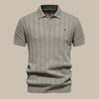 Merino wool polo shirt - elegant men’s short sleeve top