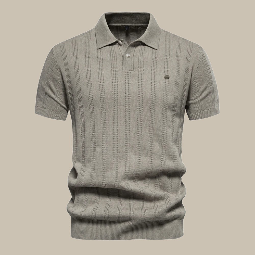 Merino wool polo shirt - elegant men’s short sleeve top