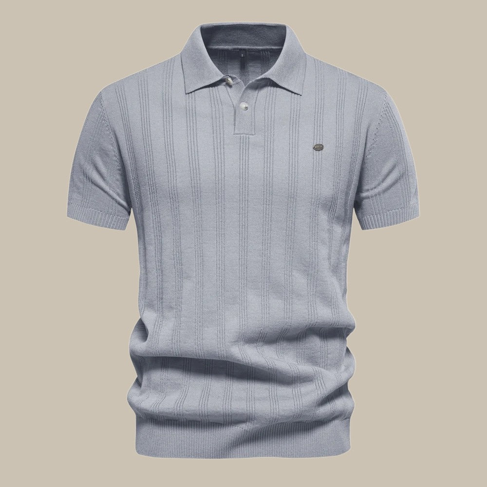 Merino wool polo shirt - elegant men’s short sleeve top