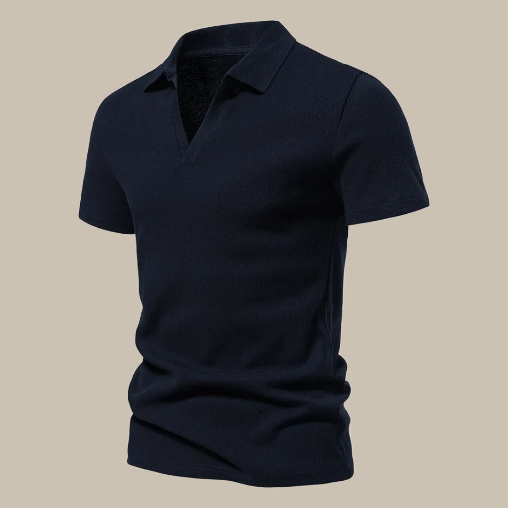 Men's v-neck polo shirt - versatile short sleeve casual attire for everyday wear