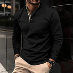 Sophisticated long sleeve polo shirt - refined men's casual top
